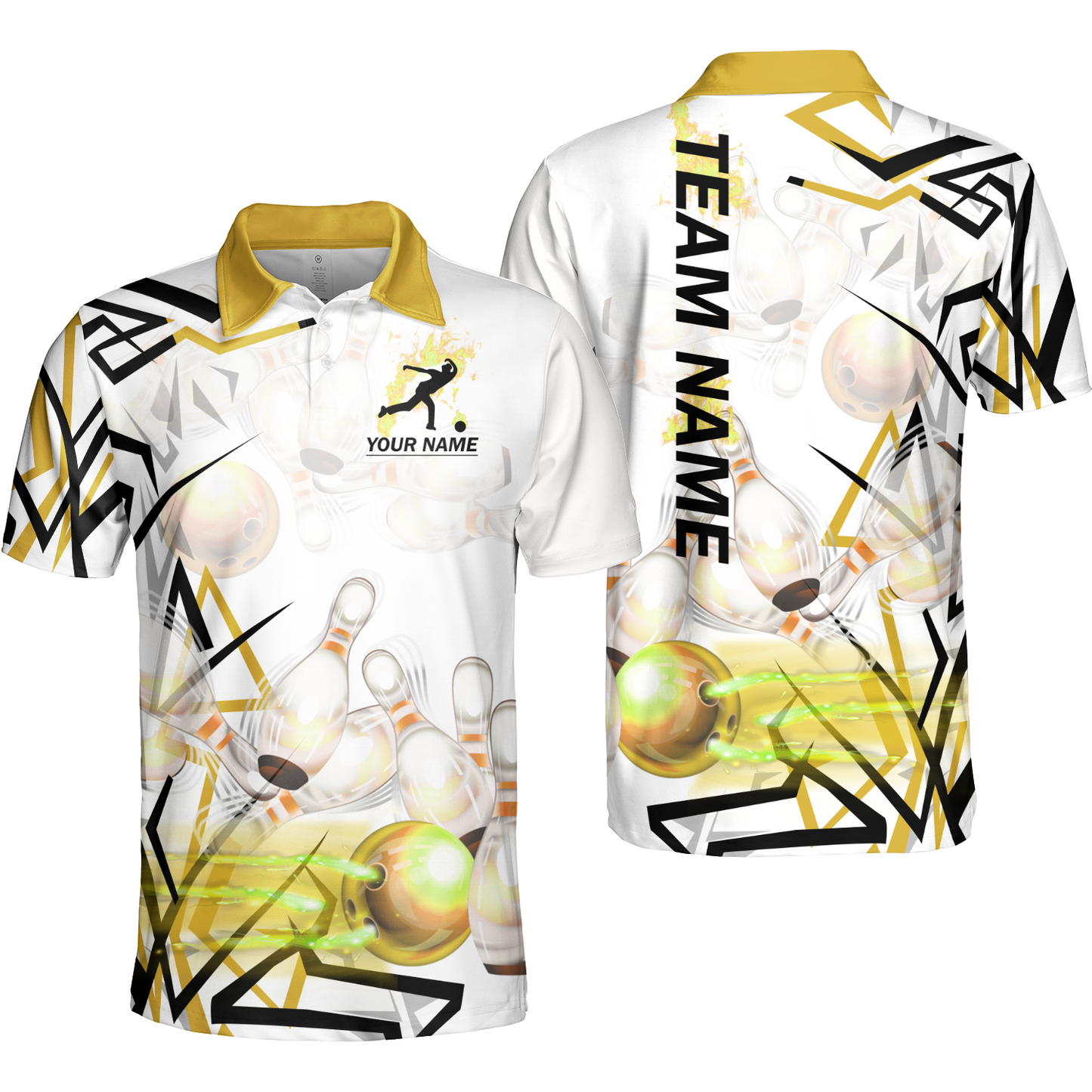 Custom Bowling Team Jerseys Polo Shirts, Personalized 3D Trendy Style Bowling uniforms - Personalized Name And Team Name