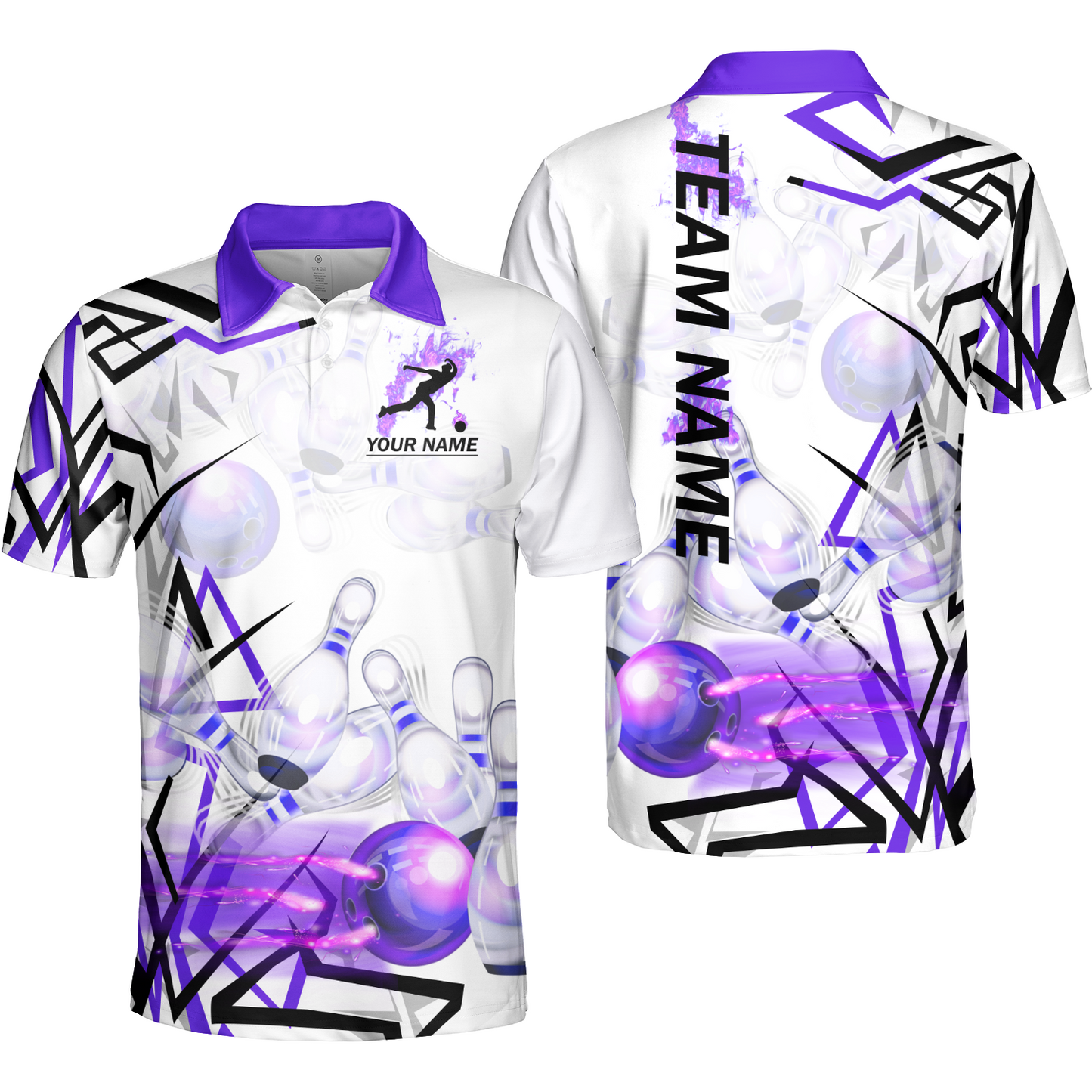 Custom Bowling Team Jerseys Polo Shirts, Personalized 3D Trendy Style Bowling uniforms - Personalized Name And Team Name