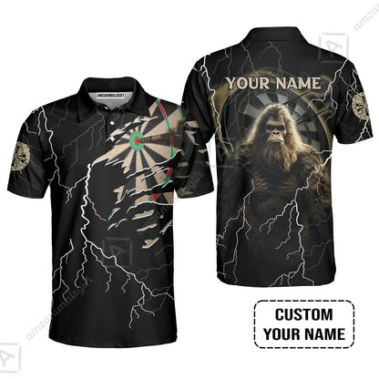 Customized Name Darts Hoodie, Bullseye Dartboard Personalized Bigfoot And Darts Hoodie