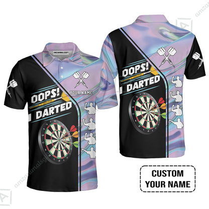 Customized Darts Long Polo Shirt, Dartboard, I Darted, Personalized Name Long Polo Shirt