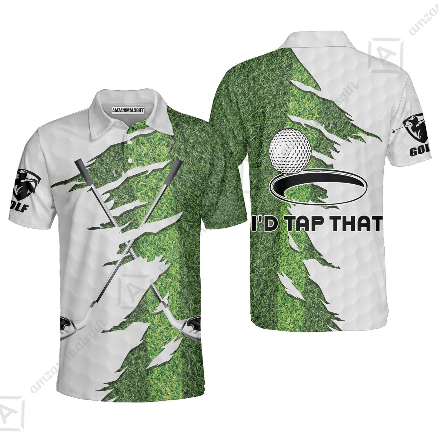 Green Golf Course Hawaiian Shirt, I'd Tap That Golf Hawaiian Shirt