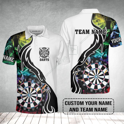 Custom Multicolor Darts Men Polo Shirt, Personalized Darts For Team Polo Shirt