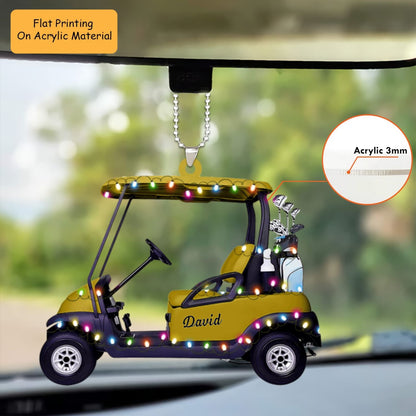 Personalized Golf  Cart  Acrylic Ornament, Golf Keychain, Car Ornament, Christmas Ornament Gifts