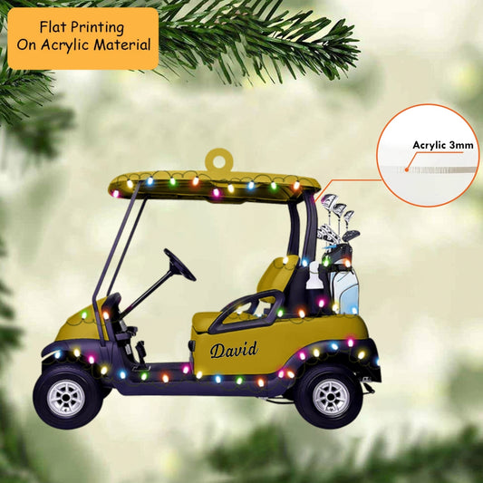 Personalized Golf  Cart  Acrylic Ornament, Golf Keychain, Car Ornament, Christmas Ornament Gifts