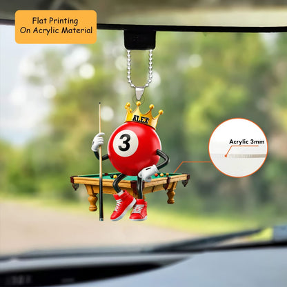 Personalized Christmas Billiard Ornament, Billiard Ball Sitting On Table Christmas, Custom Ornament Christmas Gift, Keychain Billiard Christmas, Car Ornament Billiard Christmas