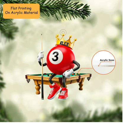 Personalized Christmas Billiard Ornament, Billiard Ball Sitting On Table Christmas, Custom Ornament Christmas Gift, Keychain Billiard Christmas, Car Ornament Billiard Christmas