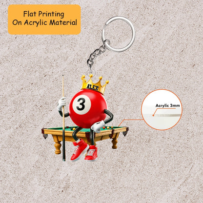 Personalized Christmas Billiard Ornament, Billiard Ball Sitting On Table Christmas, Custom Ornament Christmas Gift, Keychain Billiard Christmas, Car Ornament Billiard Christmas