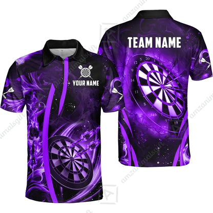Custom Darts Jersey Polo Shirt, Vibrant Neon Darts, Custom Dart Jersey Team Shirt For Players With Name & Team Name