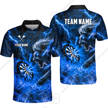 Custom Darts Team Jersey, Personalized Lightning Lion Jersey Shirt For Players With Name & Team Name