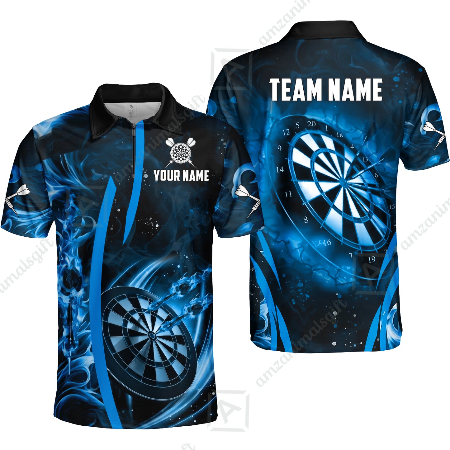 Custom Darts Jersey Polo Shirt, Vibrant Neon Darts, Custom Dart Jersey Team Shirt For Players With Name & Team Name