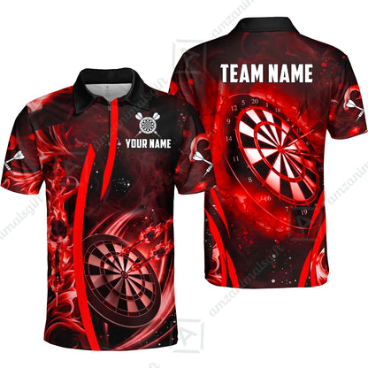 Custom Darts Jersey Polo Shirt, Vibrant Neon Darts, Custom Dart Jersey Team Shirt For Players With Name & Team Name