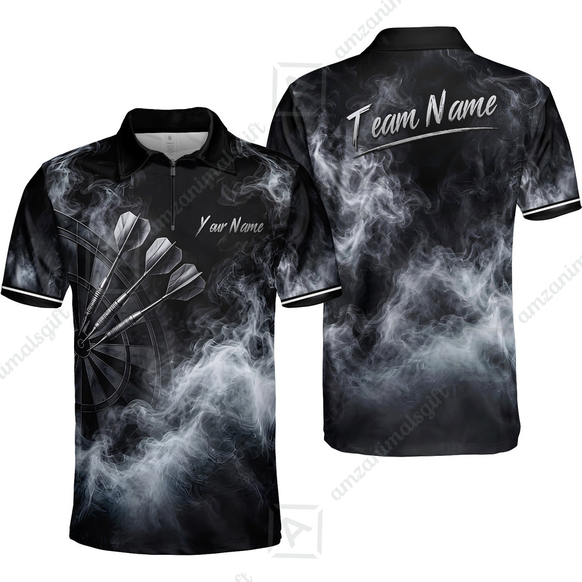 Custom Fog Rolling Darts Jersey, Personalized Name & Team Name, Smoky Dartboard Shirt for Players