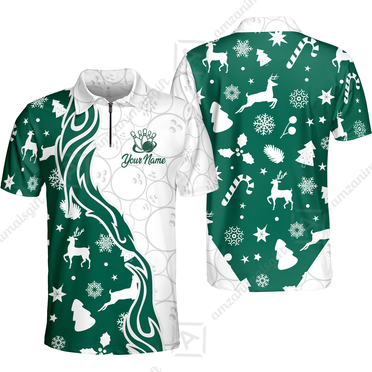 Quarter-Zip Polo||Green