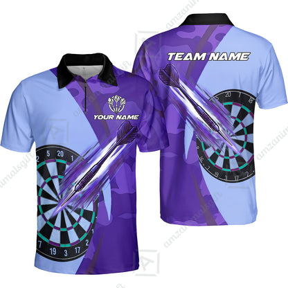 Quarter-Zip Polo Shirt||Purple