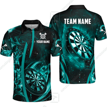 Custom Darts Jersey Polo Shirt, Vibrant Neon Darts, Custom Dart Jersey Team Shirt For Players With Name & Team Name