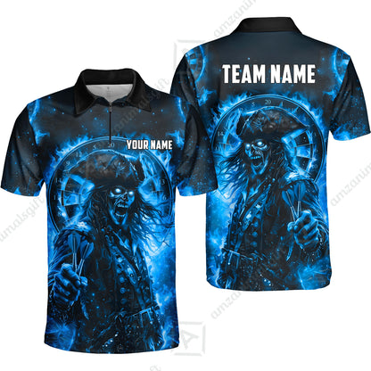 Custom Darts Jersey Polo Shirt, Ghost Pirate, Custom Dart Jersey Team Shirt For Players With Name & Team Name