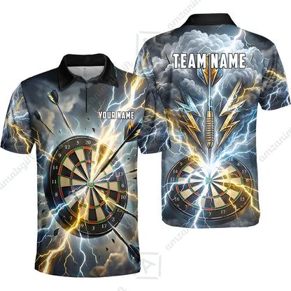 Custom Darts Team Jersey, Personalized Lightning Darts Polo Shirt For Players With Name & Team Name