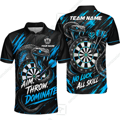 Customized Darts Team Jersey, Personalized Snake Darts Abstract Background Polo Shirt For Players With Name & Team Name