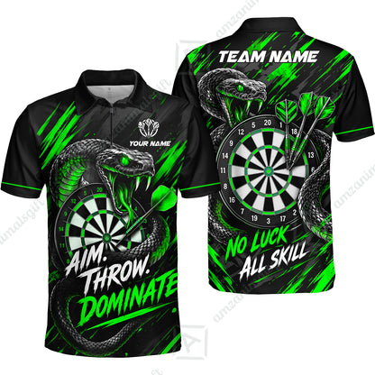 Customized Darts Team Jersey, Personalized Snake Darts Abstract Background Polo Shirt For Players With Name & Team Name