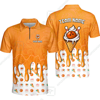 Quarter-Zip Polo||Orange