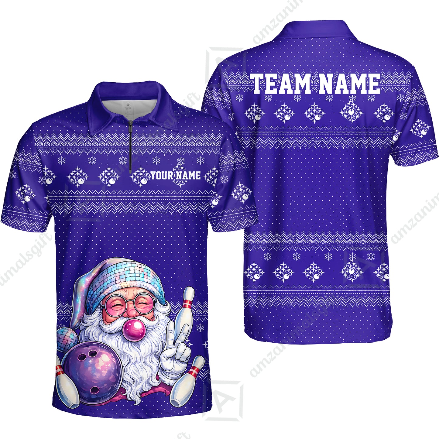 Quarter-Zip Polo||Purple