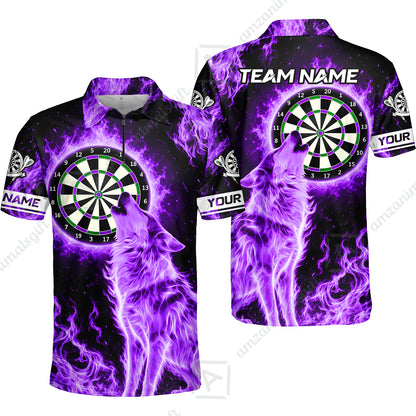 Quarter-Zip Polo Shirt||Purple