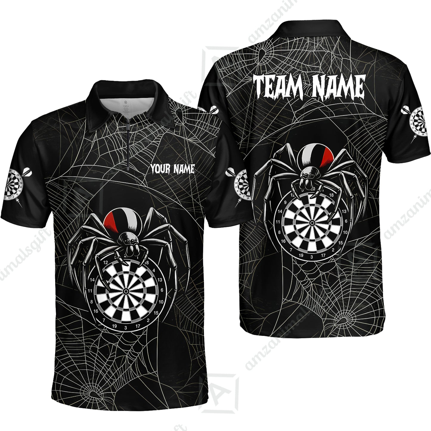 Customized Spider Web Black Widow Spooky Halloween Darts Jersey, Personalized Name And Team Name For Players