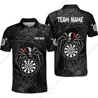 Customized Spider Web Black Widow Spooky Halloween Darts Jersey, Personalized Name And Team Name For Players