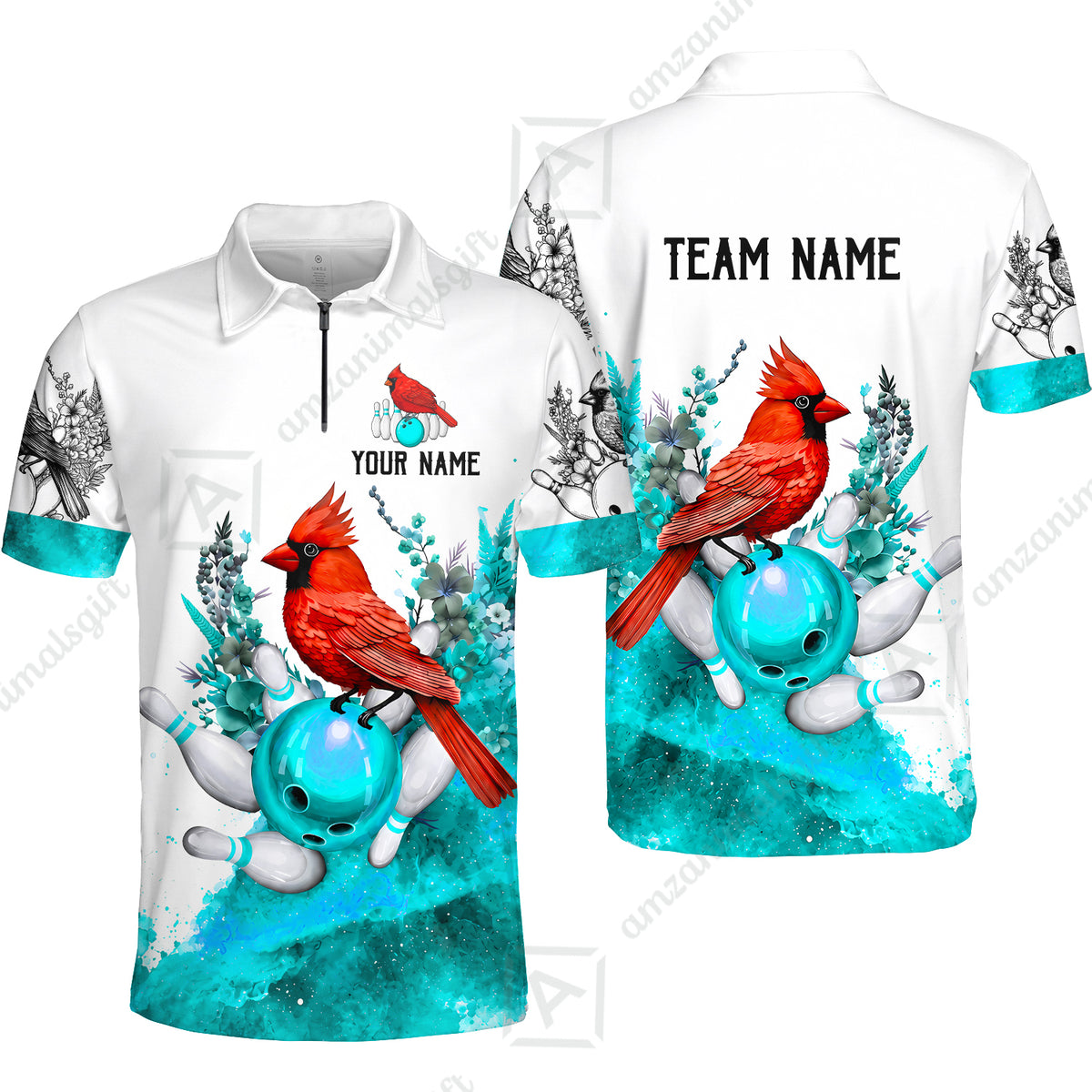 Quarter-Zip Polo||Turquoise