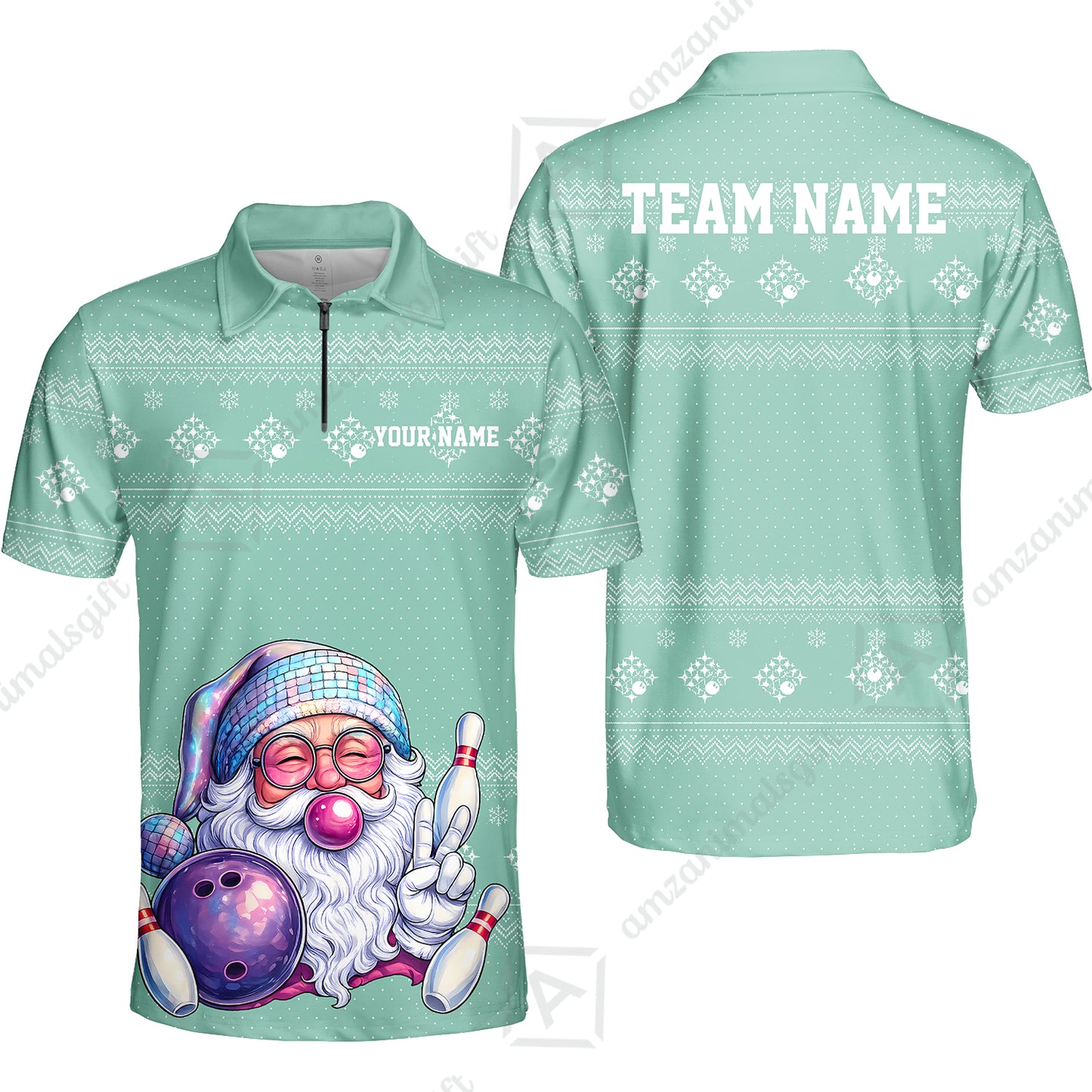 Quarter-Zip Polo||Turquoise
