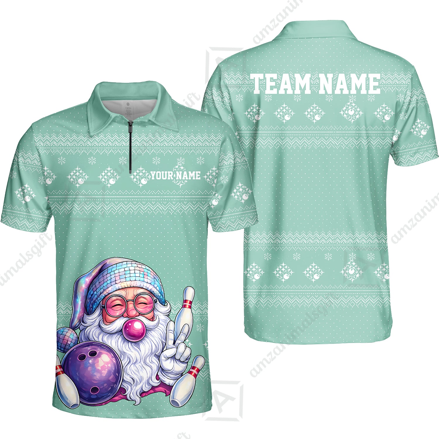 Quarter-Zip Polo||Turquoise