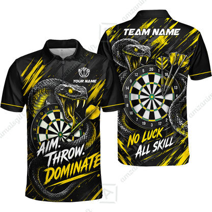Customized Darts Team Jersey, Personalized Snake Darts Abstract Background Polo Shirt For Players With Name & Team Name