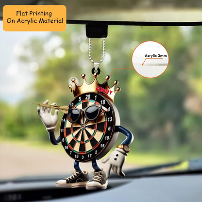 Personalized Dart Board Holding Pins Acrylic Ornament, Dart Board Keychain, Car Ornament, Christmas Ornament Gifts