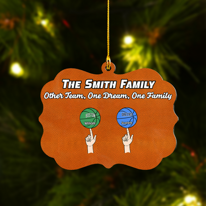 Personalized Basketball Family Acrylic Ornament Other Team One Dream One Family, Meaningful Ornament Gifts For Family