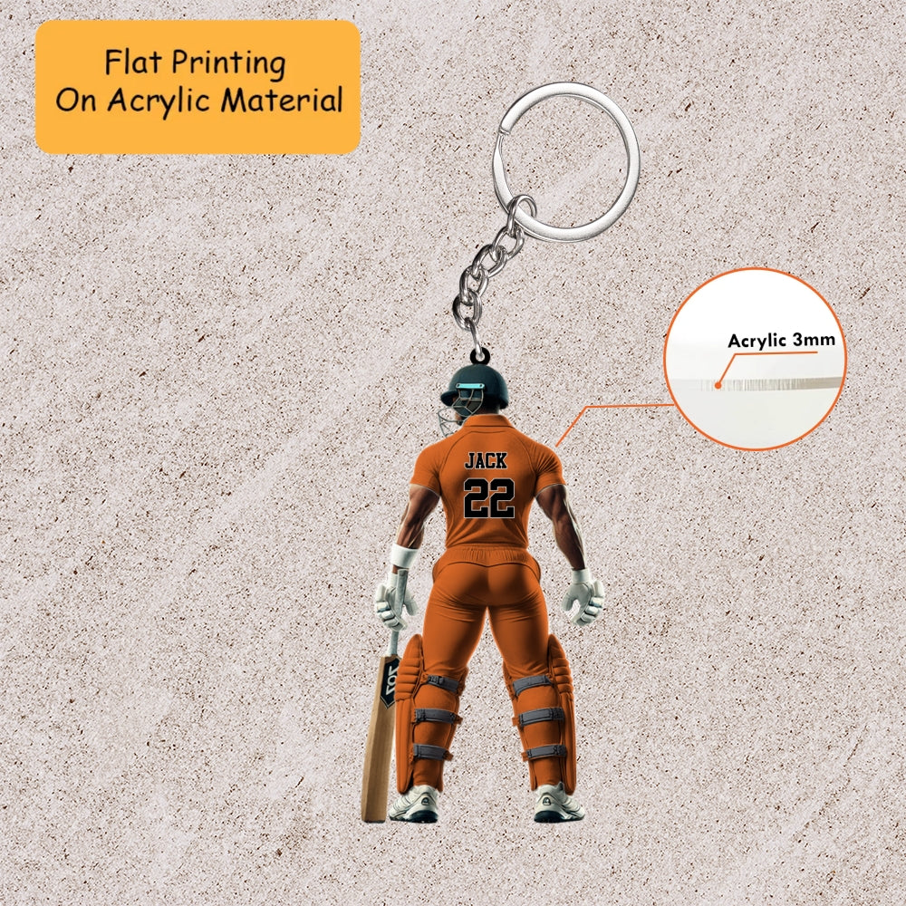 Personalized Cricket Christmas Ornament, Back View Custom Jersey, Custom Ornament Christmas Gift, Keychain Bowling, Car Ornament Bowling