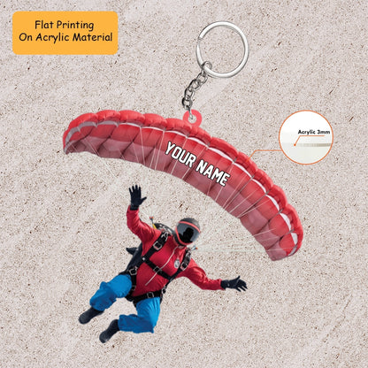 Personalized Paragliding Skydiving Flat Acrylic Ornament, Meaningful Ornament Gifts For Paragliding Skydiving Lovers
