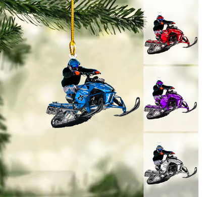 Personalized Snowmobile Christmas Ornament, Extreme Jumping Snow Machine, Custom Ornament Christmas Gift, Keychain Snowmobile, Car Snowmobile Ornament 