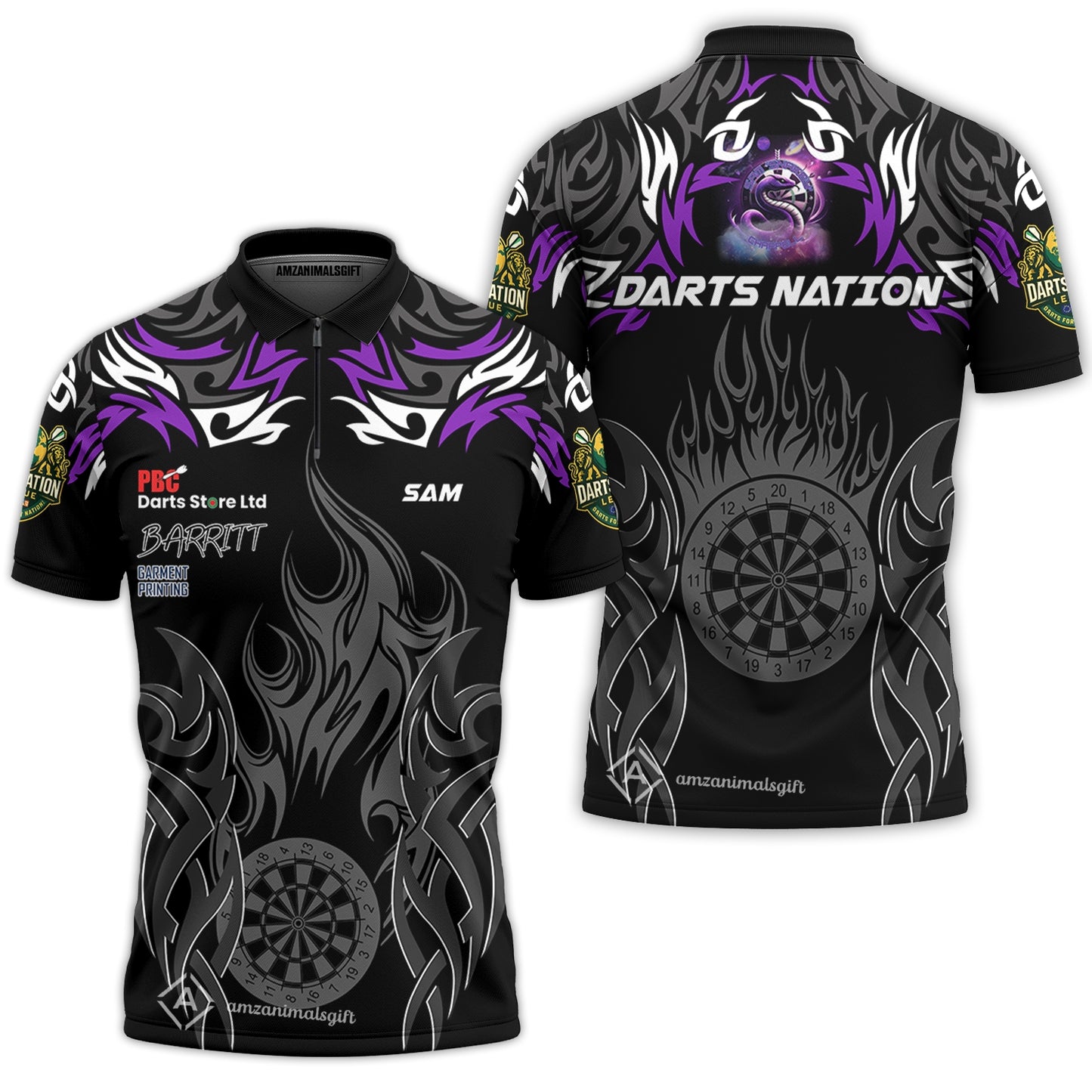 Custom Darts Quarter-Zip Shirt For Sam And Mattie