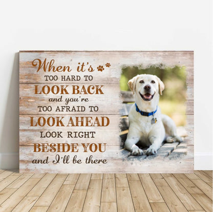 Personalized Dog Landscape Canvas, Pawprints Canvas, Custom Pet Photo Canvas, Perfect Gift For Dog Lovers, Friends, Family