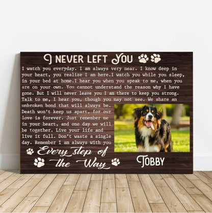 Personalized Dog Landscape Canvas, Memorial Dog Gift, Custom Canvas Prints Memorial Pet Photo Waiting At The Door, Perfect Gift For Dog Lovers, Family