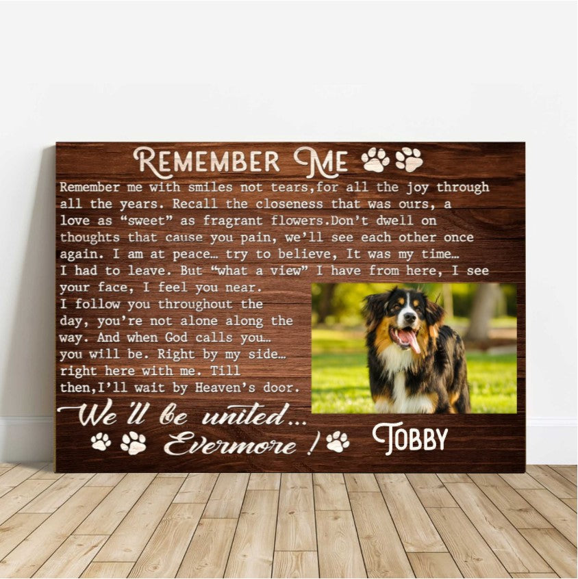 Personalized Dog Landscape Canvas, Memorial Dog Gift, Custom Canvas Prints Memorial Pet Photo Waiting At The Door, Perfect Gift For Dog Lovers, Family