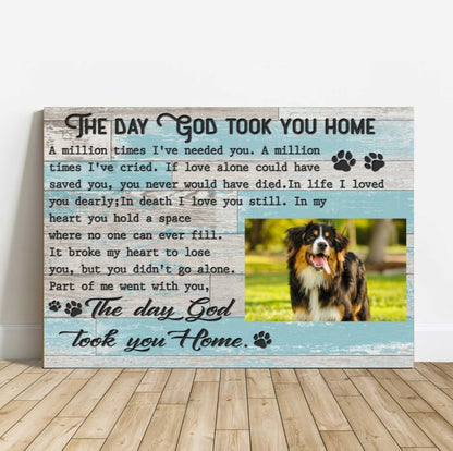Personalized Dog Landscape Canvas, Memorial Dog Gift, Custom Canvas Prints Memorial Pet Photo Waiting At The Door, Perfect Gift For Dog Lovers, Family