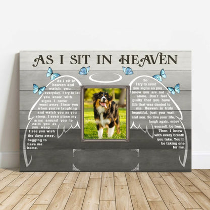 Personalized Dog Landscape Canvas, As I Sit In Heaven Canvas, Custom Photo & Name Dog Canvas, Perfect Gift For Dog Lovers, Friends, Family