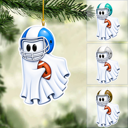Personalized American Football Christmas Ornament, Christmas Ghost Player American Football, Custom Ornament Christmas Gift, Keychain American Football, Car Ornament American Football