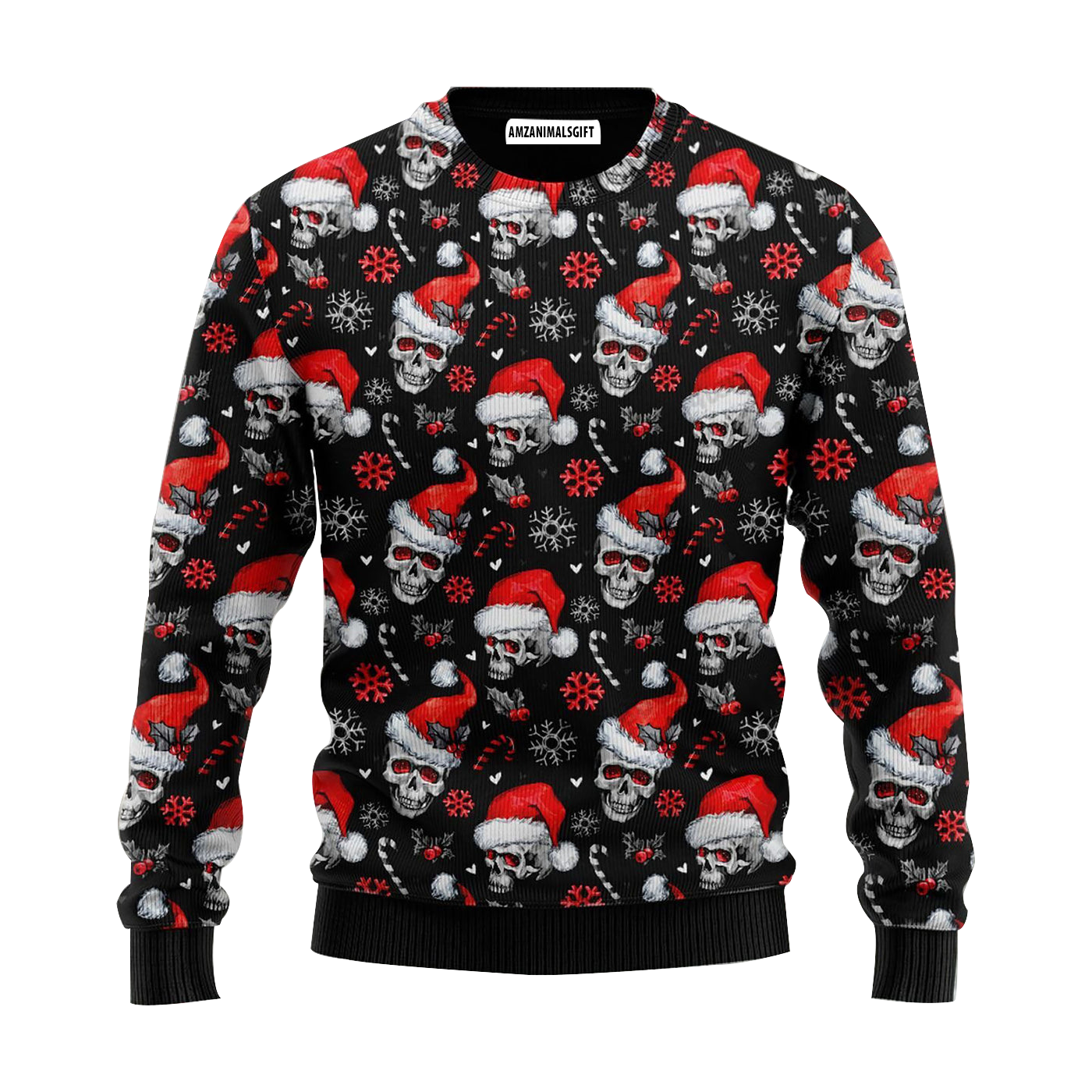 Skull Santa Ugly Christmas Sweater, Perfect Gift and Outfit For Christmas, Halloween, Winter