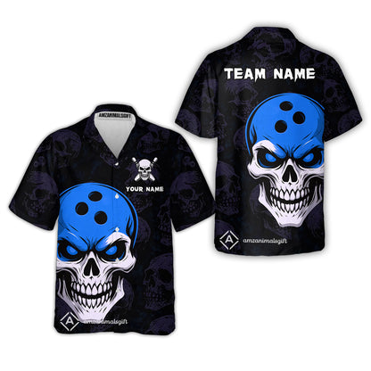 Custom Bowling Team Uniform Jersey Skull Bowling Shirt with Gothic Style, Bowling uniforms, Personalized Name And Team Name