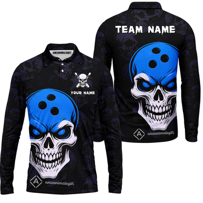 Custom Bowling Team Uniform Jersey Skull Bowling Shirt with Gothic Style, Bowling uniforms, Personalized Name And Team Name