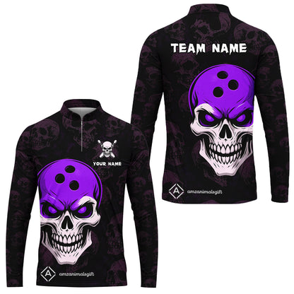 Custom Bowling Team Uniform Jersey Skull Bowling Shirt with Gothic Style, Bowling uniforms, Personalized Name And Team Name