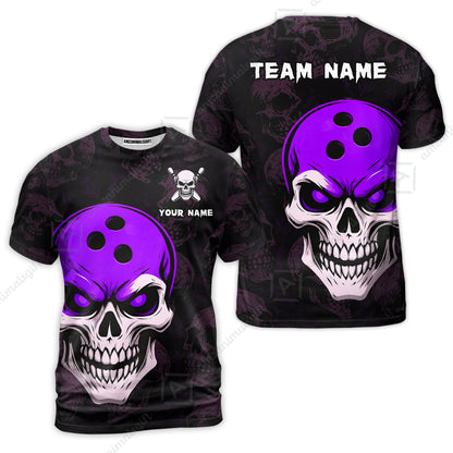 Custom Bowling Team Uniform Jersey Skull Bowling Shirt with Gothic Style, Bowling uniforms, Personalized Name And Team Name