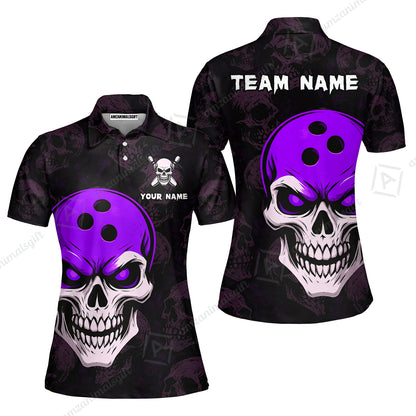 Custom Bowling Team Uniform Jersey Skull Bowling Shirt with Gothic Style, Bowling uniforms, Personalized Name And Team Name